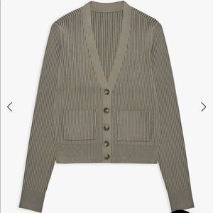 Anine Bing Layla Cardigan - Size Medium - Khaki Color.